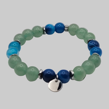 Bracelet Apaisement & Confiance – Aventurine & Agate Bleue.