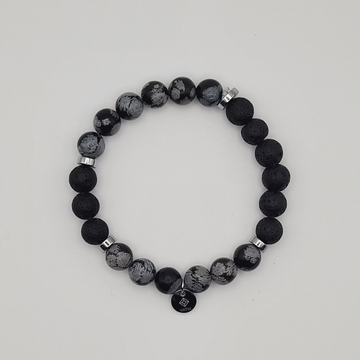 Bracelet Ancrage & Protection – Obsidienne & Pierre de Lave.