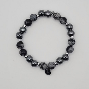 Bracelet Protection & Force – Obsidienne & Hématite