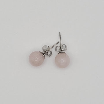 Boucles d’oreilles en Quartz rose 8 mm