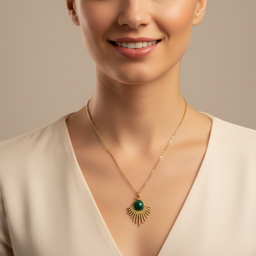 Collier Pendentif Malachite