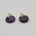 Boucles d’oreilles créoles dorées – Donut Améthyste 18 mm.