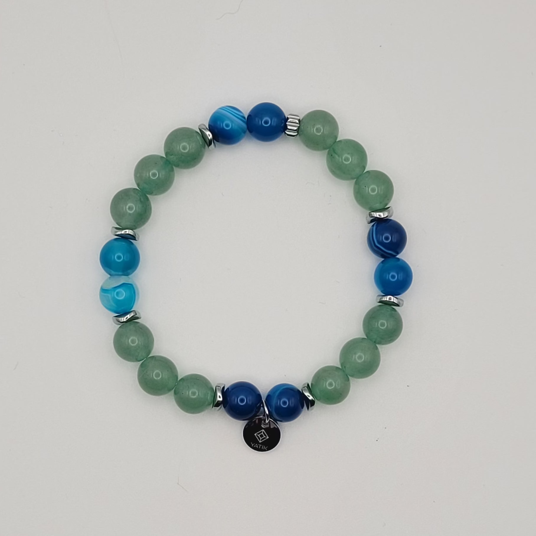 Bracelet Apaisement & Confiance – Aventurine & Agate Bleue.