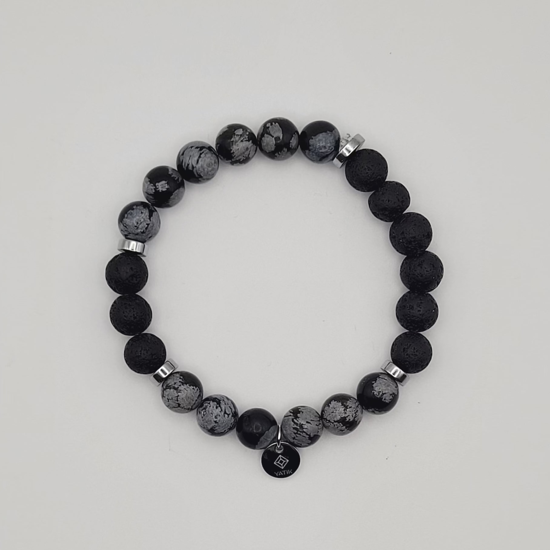 Bracelet Ancrage & Protection – Obsidienne & Pierre de Lave.