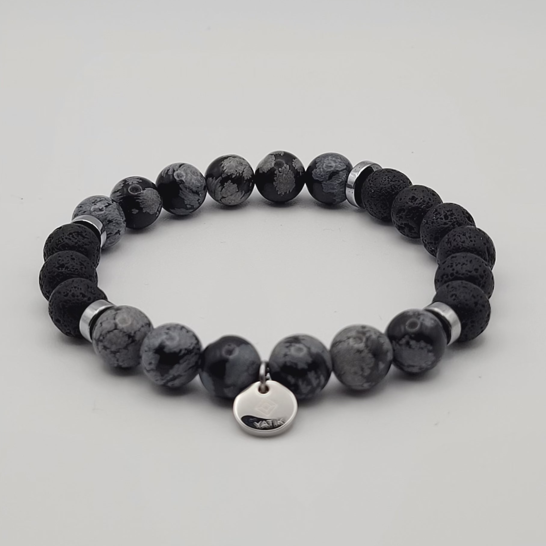 Bracelet Ancrage & Protection – Obsidienne & Pierre de Lave.