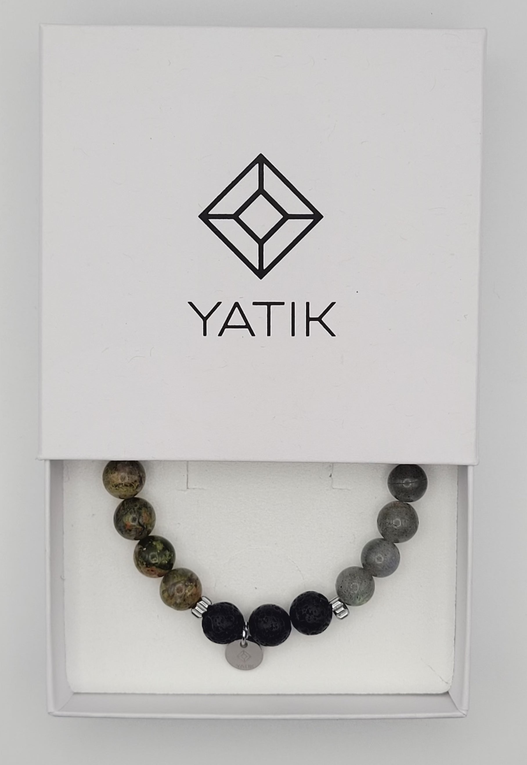 Bracelet Force Intérieure & Libération – Unakite, Pierre de Lave & Labradorite.