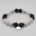 Bracelet Calme et Ancrage – Howlite & Pierre de Lave.