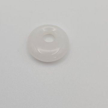 Pendentif Donut 18 mm – Jade Blanc.