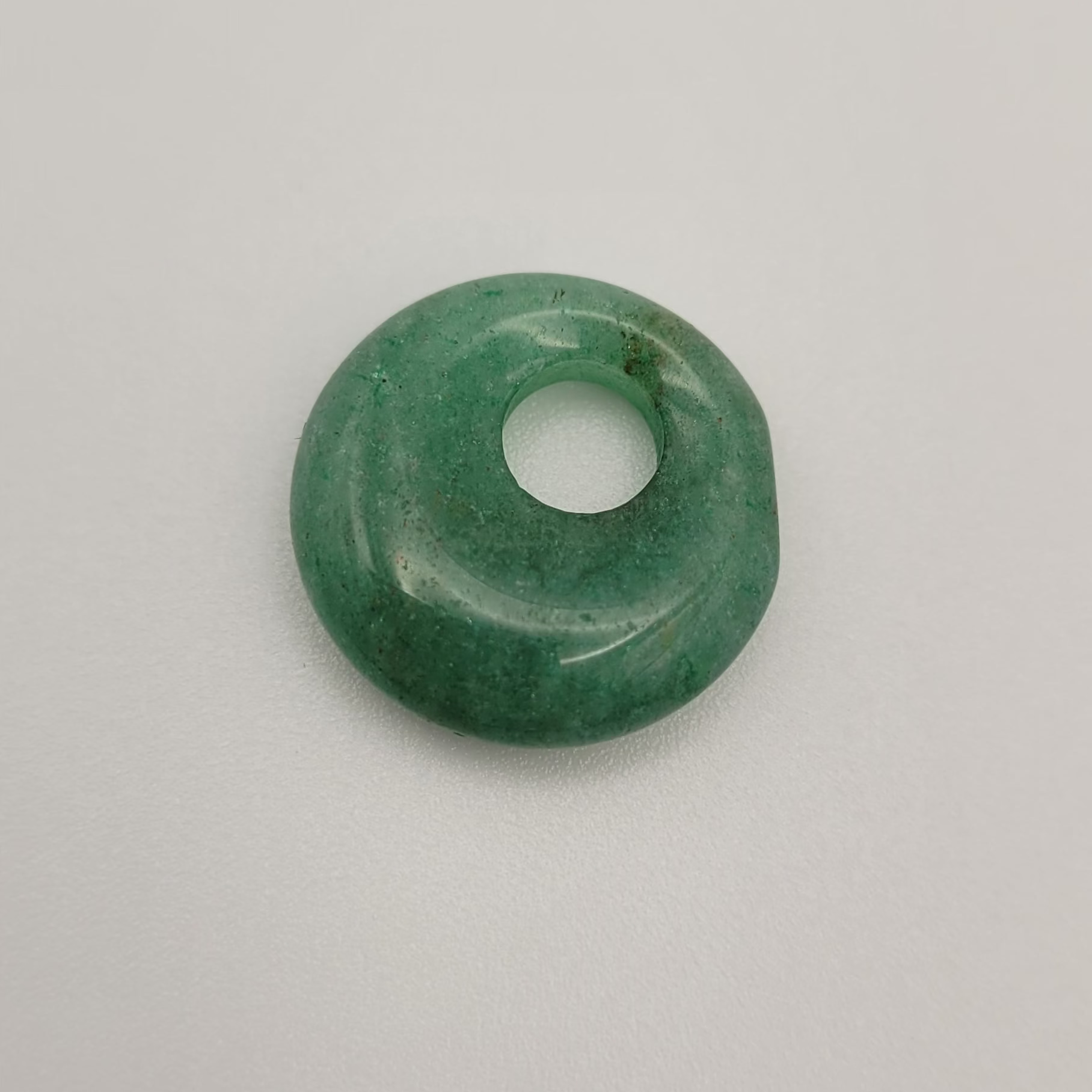 Pendentif Donut 18 mm – Aventurine Verte.