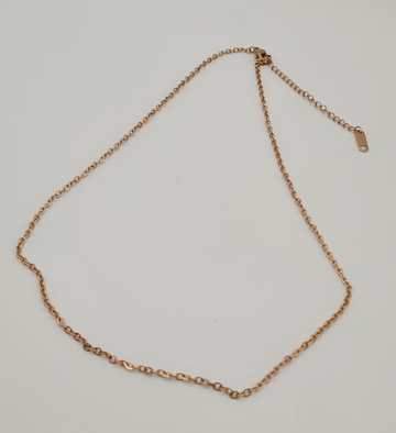 Chaîne en Plaqué Or Rose – 40 cm + 5 cm de Rallonge.