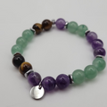 Bracelet Sérénité & Concentration – Améthyste, Œil de Tigre, Aventurine.