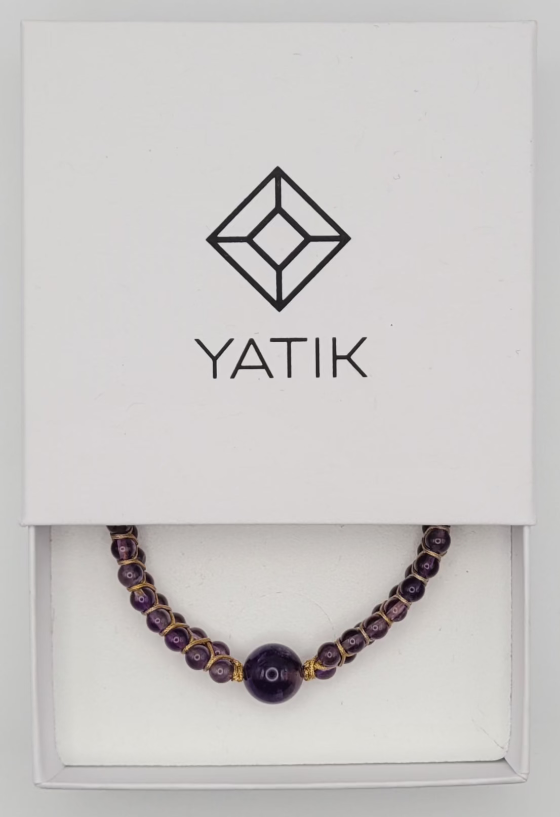 Bracelet Harmonie Spirituelle – Améthyste Shamballa Tressé.