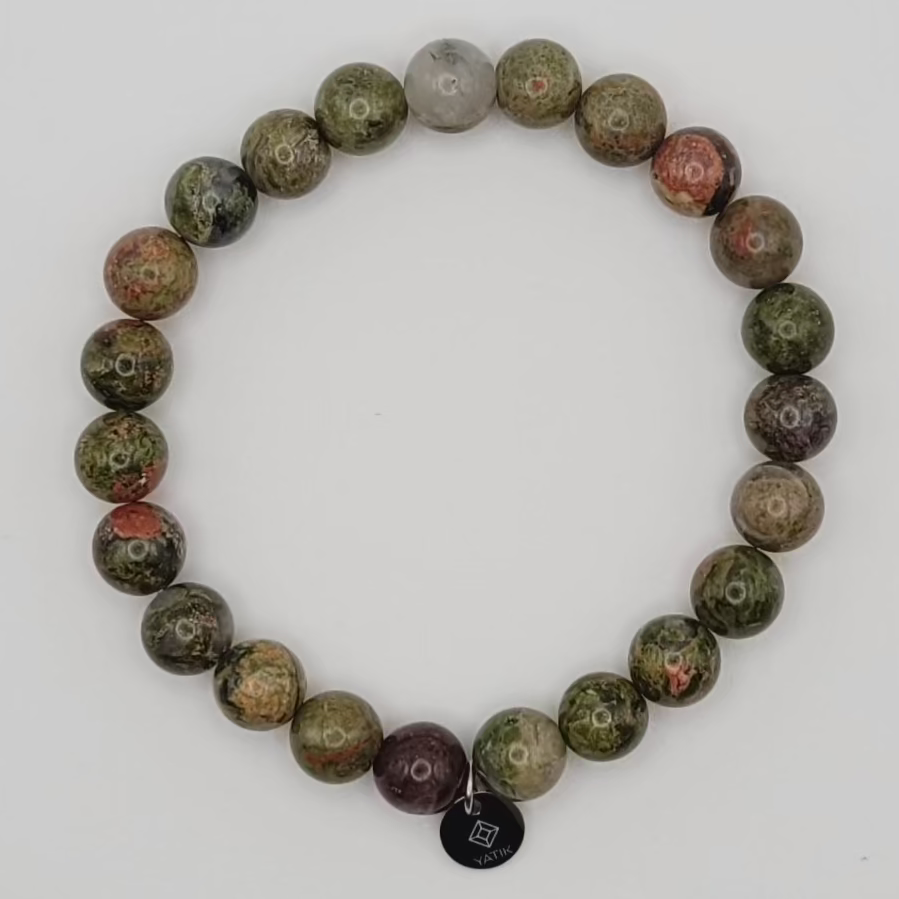 Bracelet Ancrage et Cœur – Unakite.