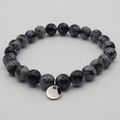 Bracelet Bouclier d’Ombre – Obsidienne flocons de neige.