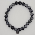 Bracelet Bouclier d’Ombre – Obsidienne flocons de neige.