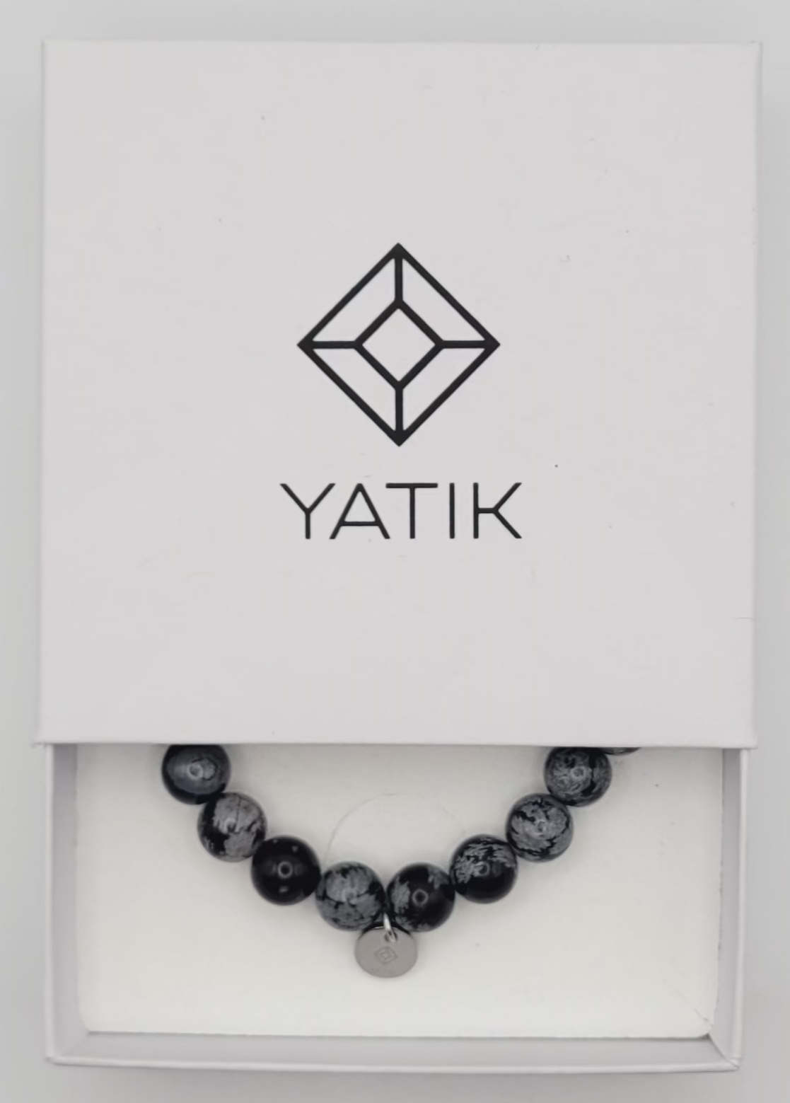Bracelet Bouclier d’Ombre – Obsidienne flocons de neige.