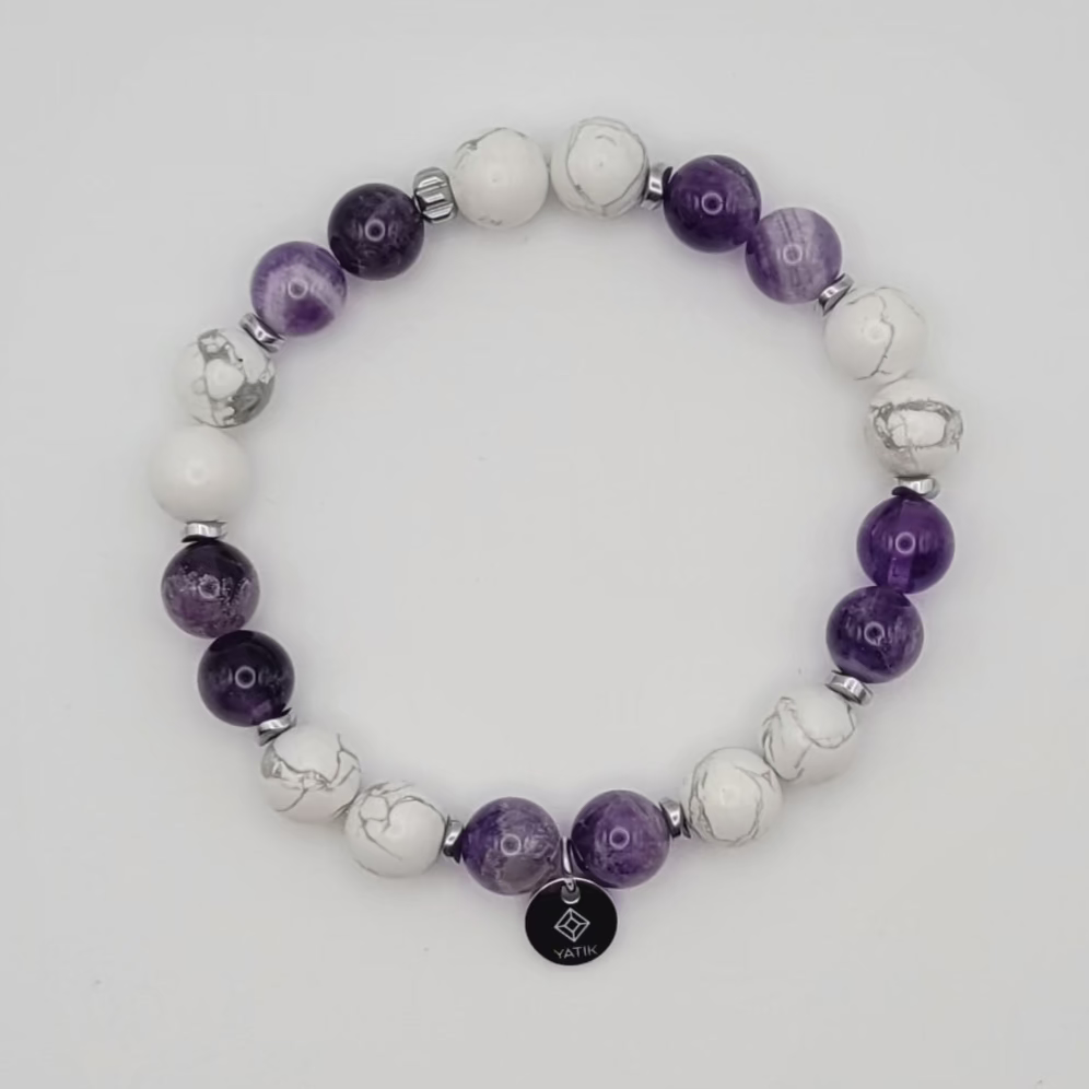 Bracelet Sagesse & Sérénité – Améthyste & Howlite