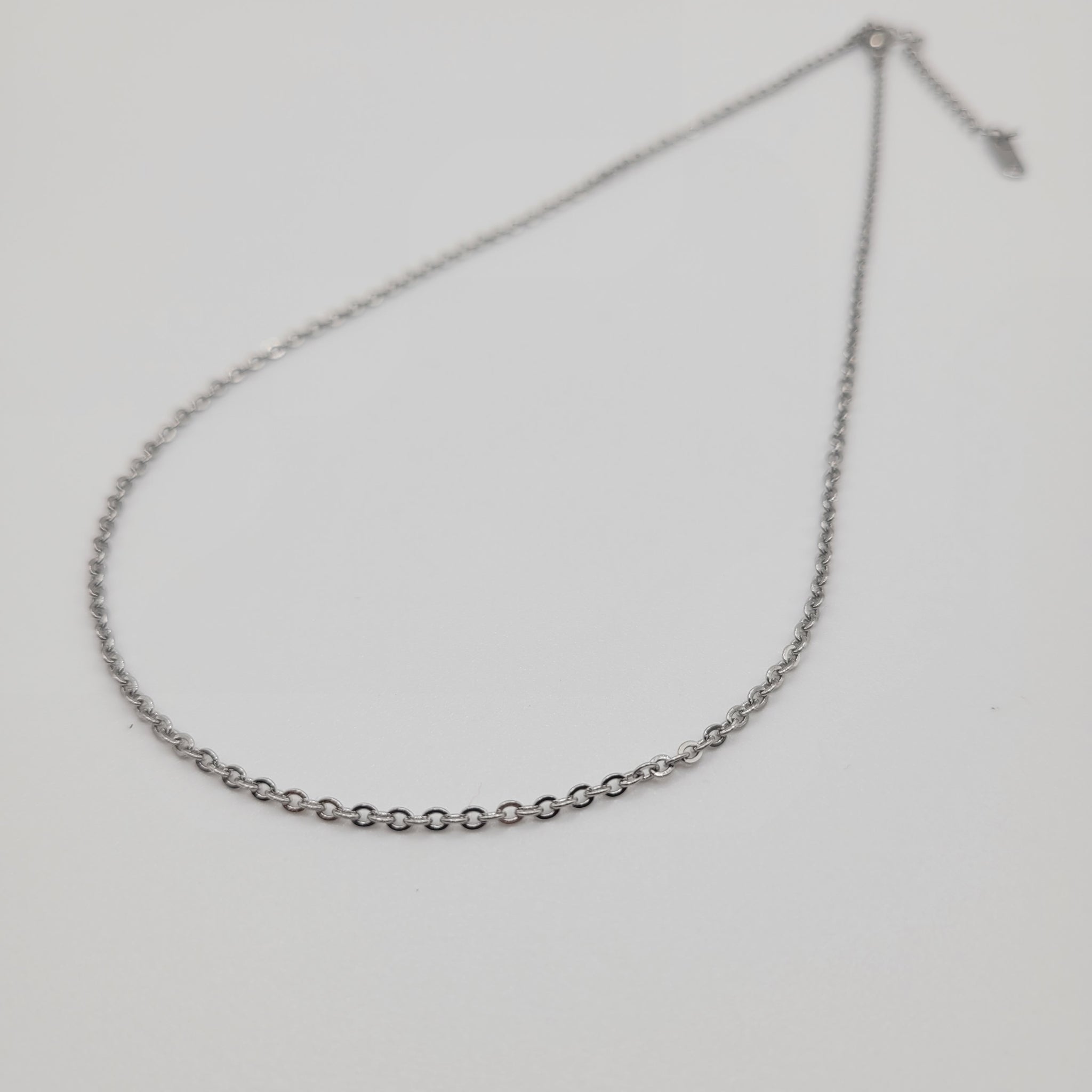 Chaine en Acier Inoxydable Argentée 40 cm + 5 cm rallonge
