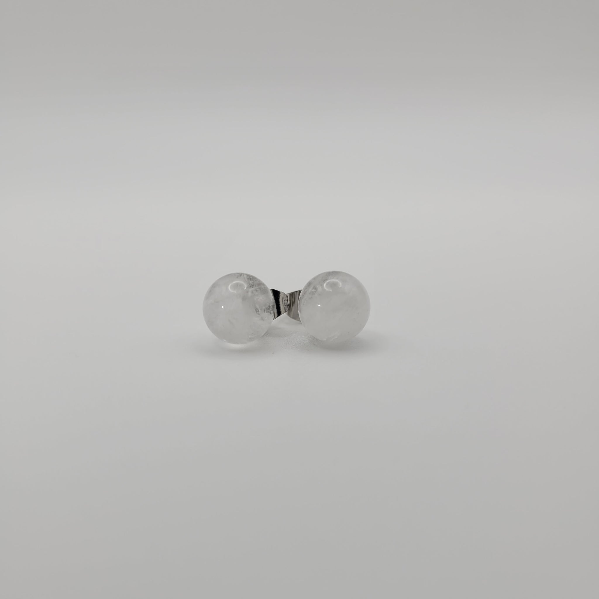 Boucles d’oreilles en Quartz blanc 8 mm