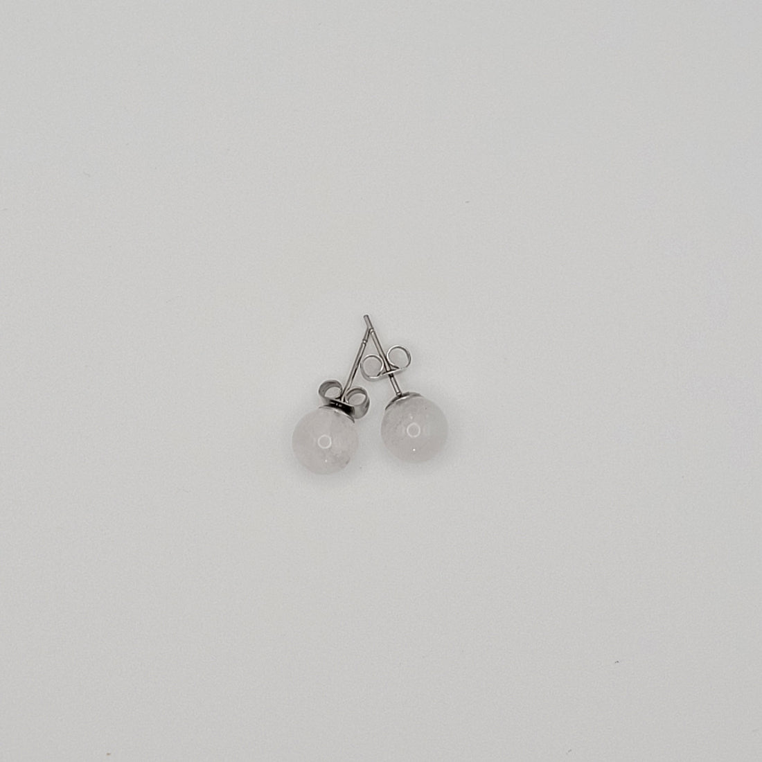 Boucles d’oreilles en Quartz blanc 8 mm