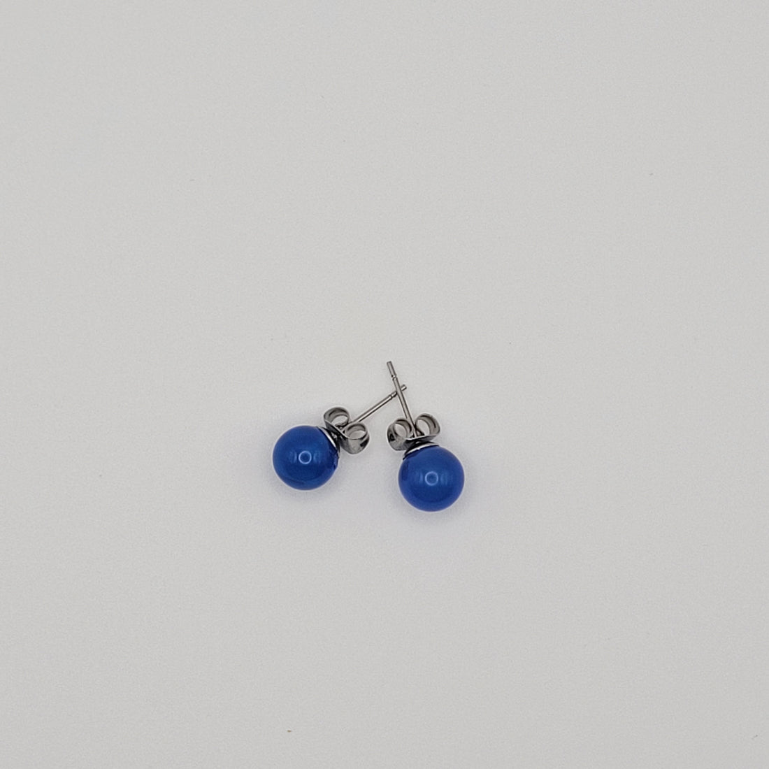 Boucles d’oreilles en Agate bleue 8 mm