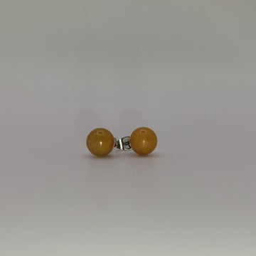 Boucles d’oreilles en Jade jaune 8 mm