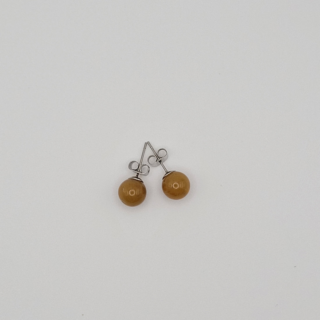 Boucles d’oreilles en Jade jaune 8 mm