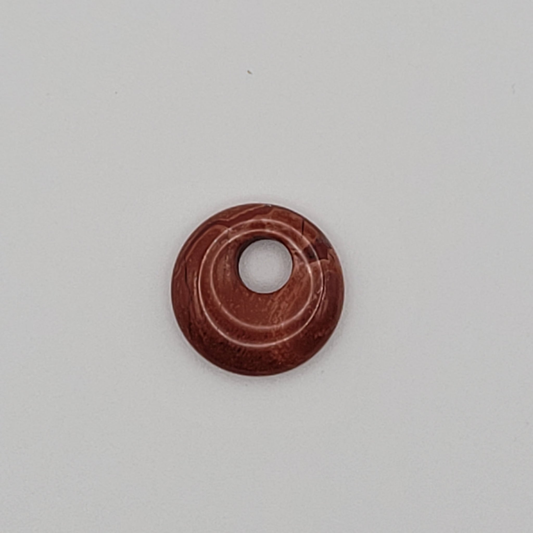 Pendentif Donut 18 mm en Jaspe Rouge