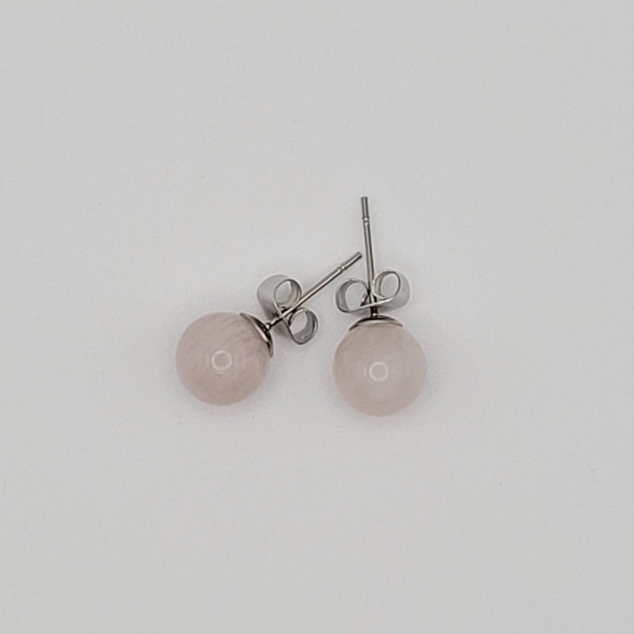 Boucles d’oreilles en Quartz rose 8 mm
