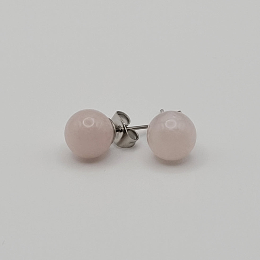 Boucles d’oreilles en Quartz rose 8 mm