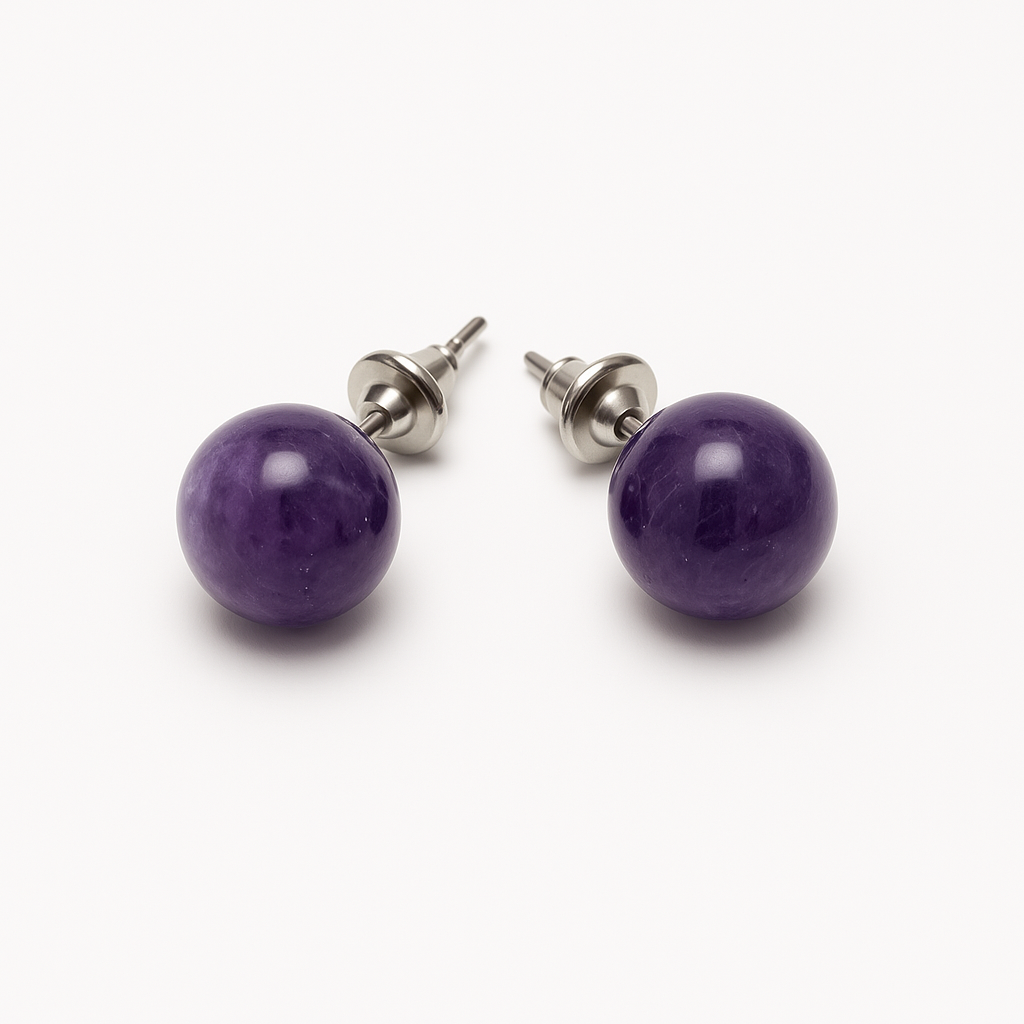 Boucles d’oreilles Améthyste – Pierre 8 mm