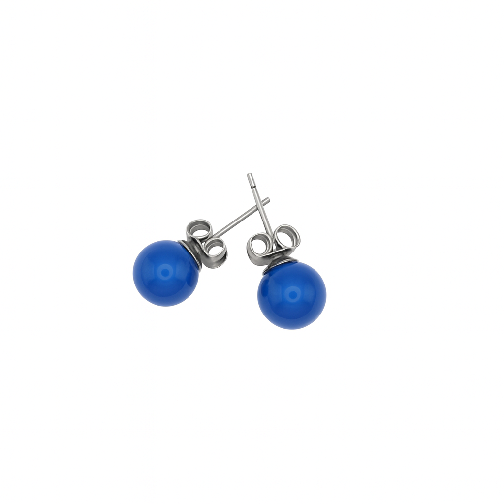 Boucles d’oreilles en Agate bleue 8 mm