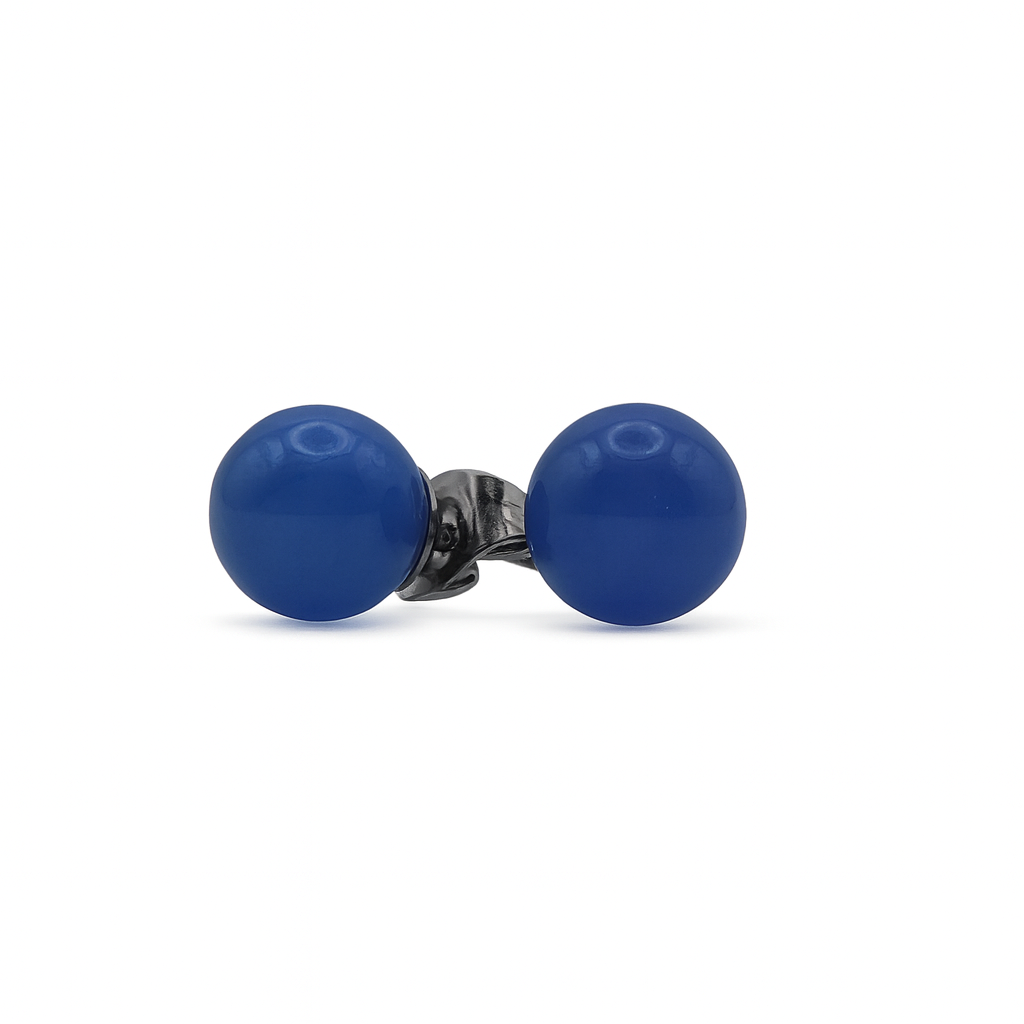 Boucles d’oreilles en Agate bleue 8 mm