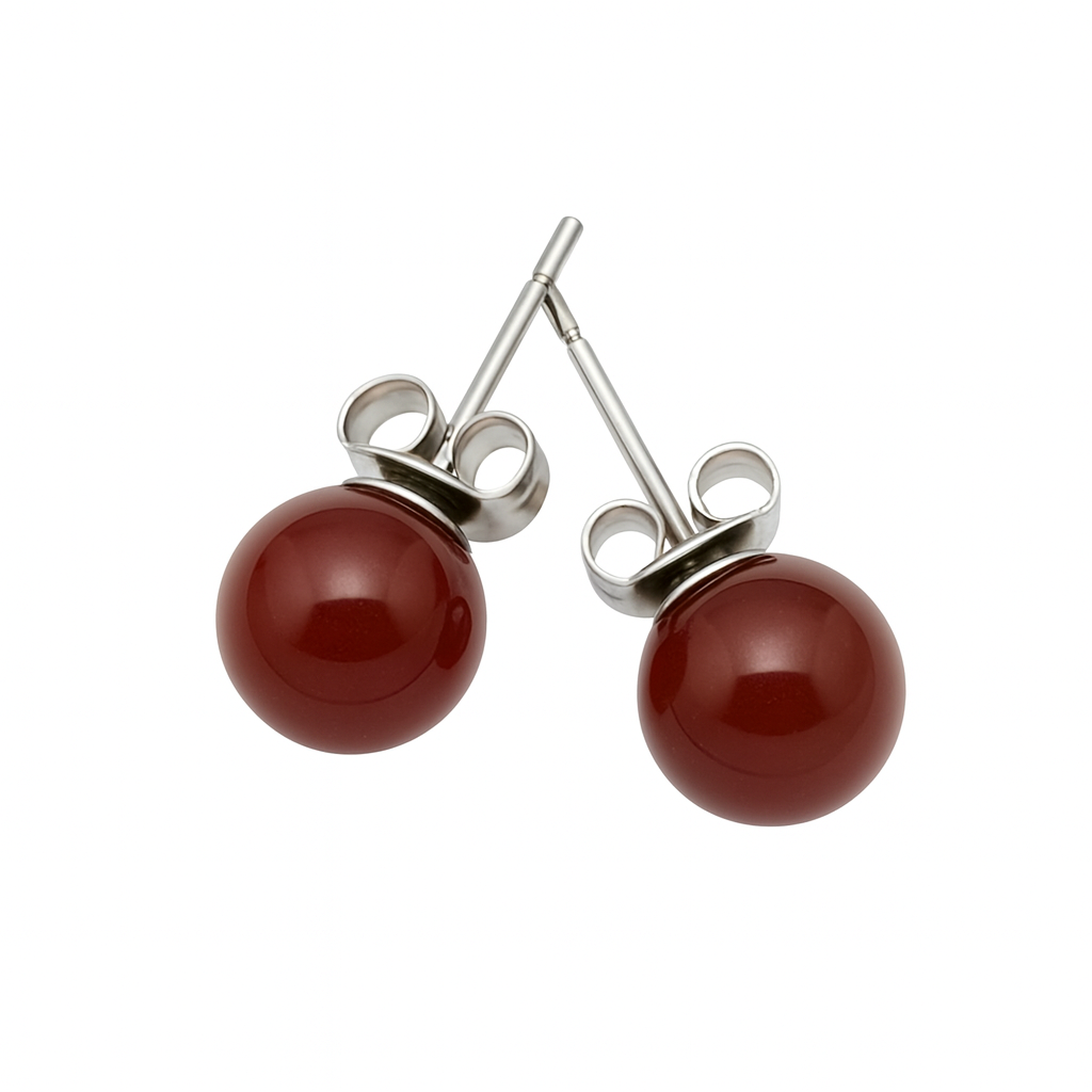 Boucles d’oreilles en Cornaline 8 mm
