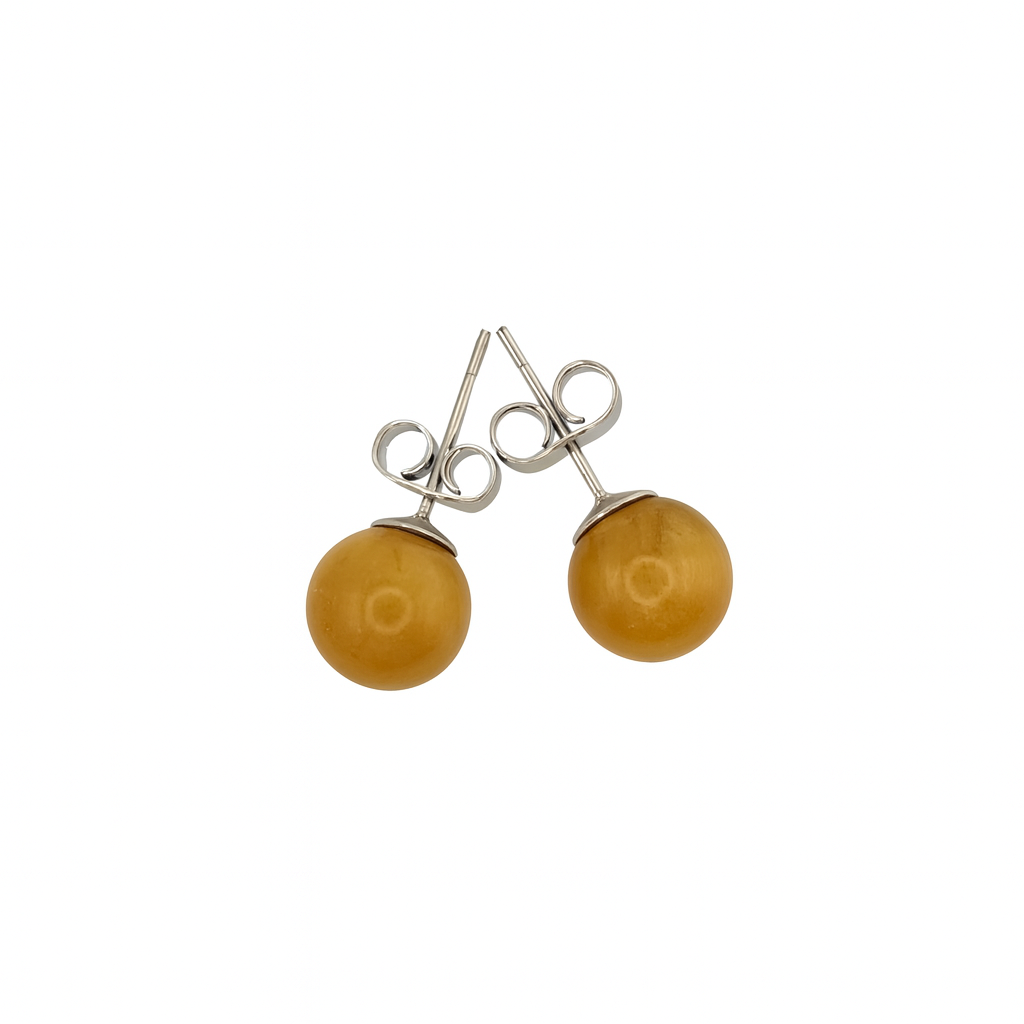 Boucles d’oreilles en Jade jaune 8 mm