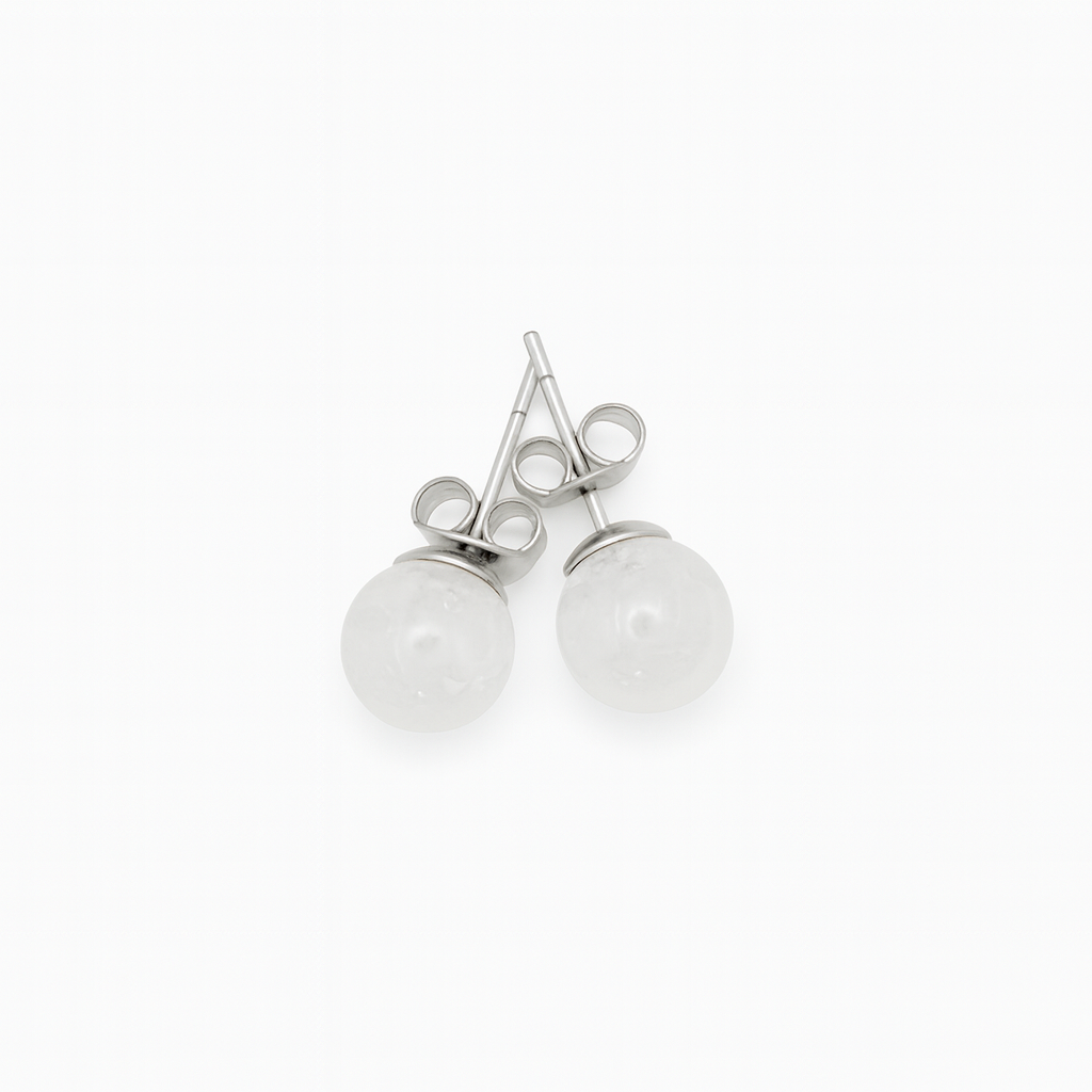Boucles d’oreilles en Quartz blanc 8 mm