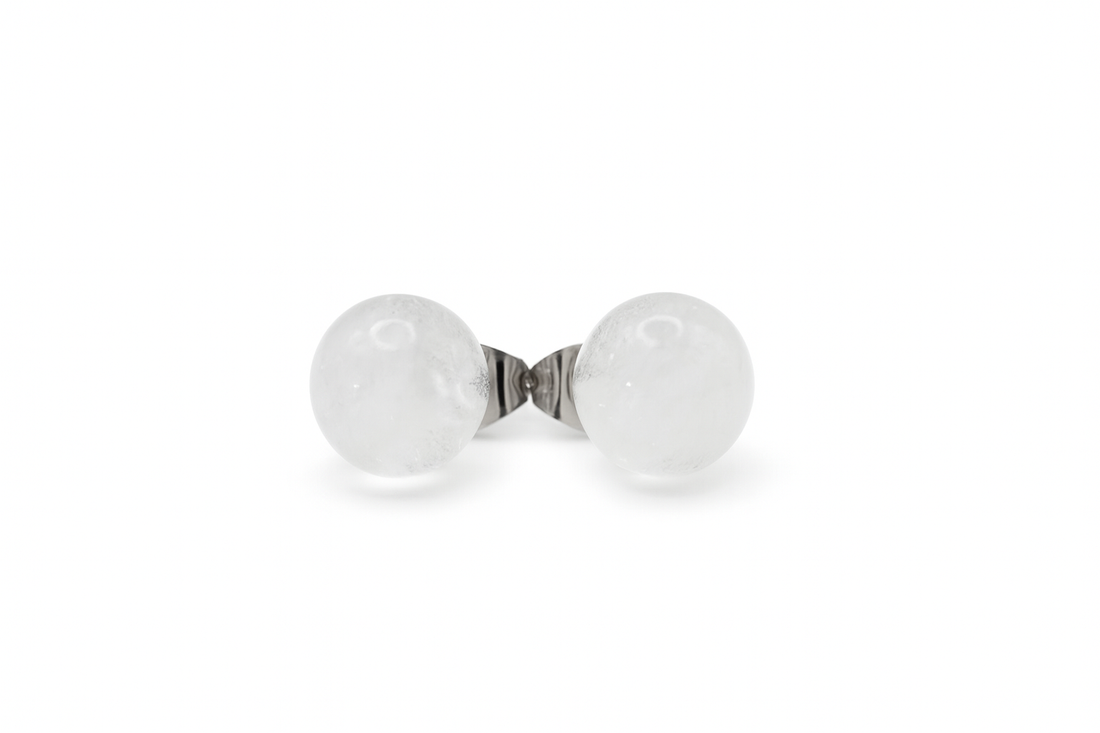 Boucles d’oreilles en Quartz blanc 8 mm