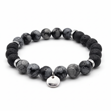 Bracelet Ancrage & Protection – Obsidienne & Pierre de Lave