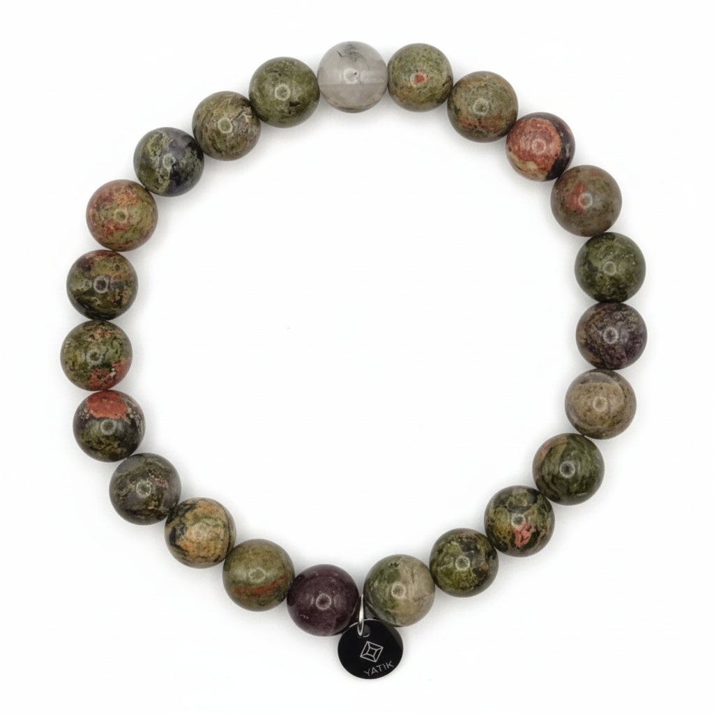 Bracelet Ancrage et Cœur – Unakite