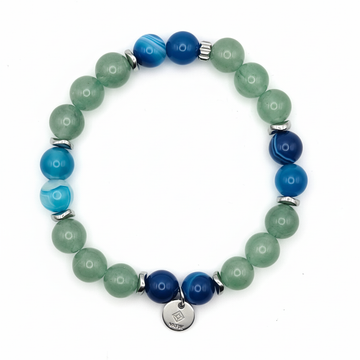 Bracelet Apaisement & Confiance – Aventurine & Agate Bleue