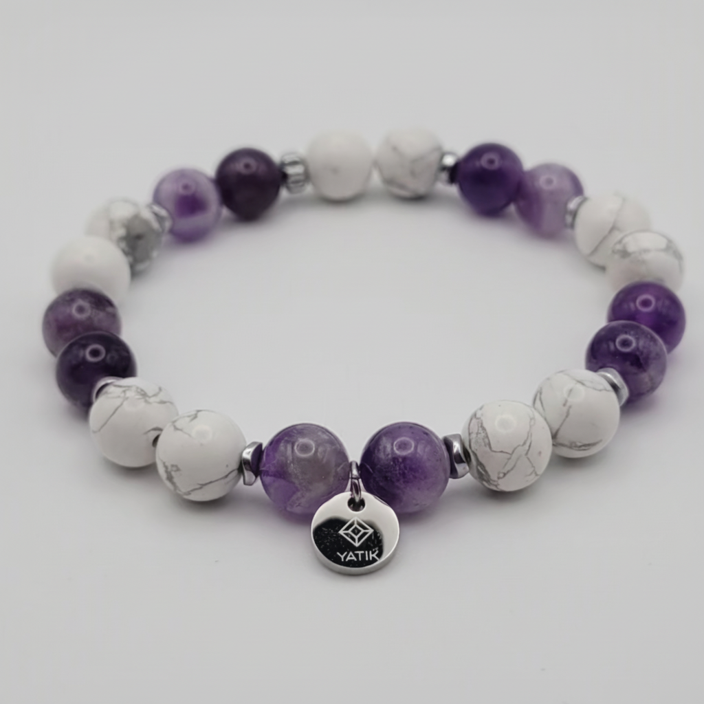 Bracelet Sagesse & Sérénité – Améthyste & Howlite