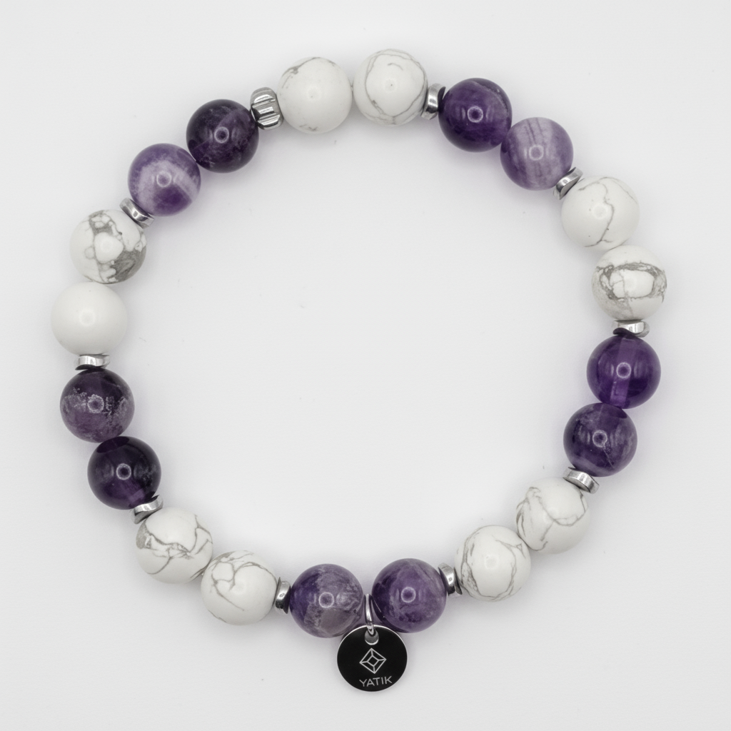 Bracelet Sagesse & Sérénité – Améthyste & Howlite