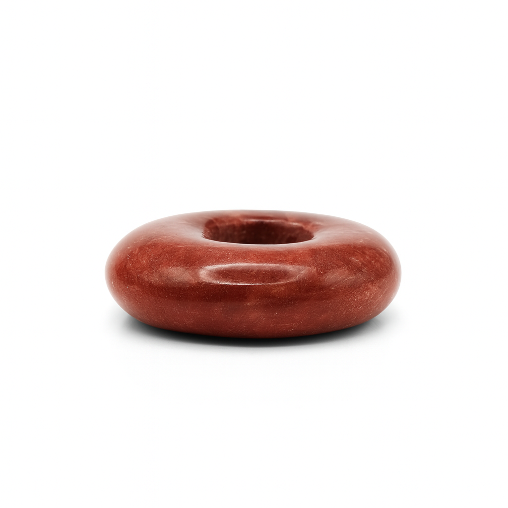 Pendentif Donut 18 mm en Jaspe Rouge