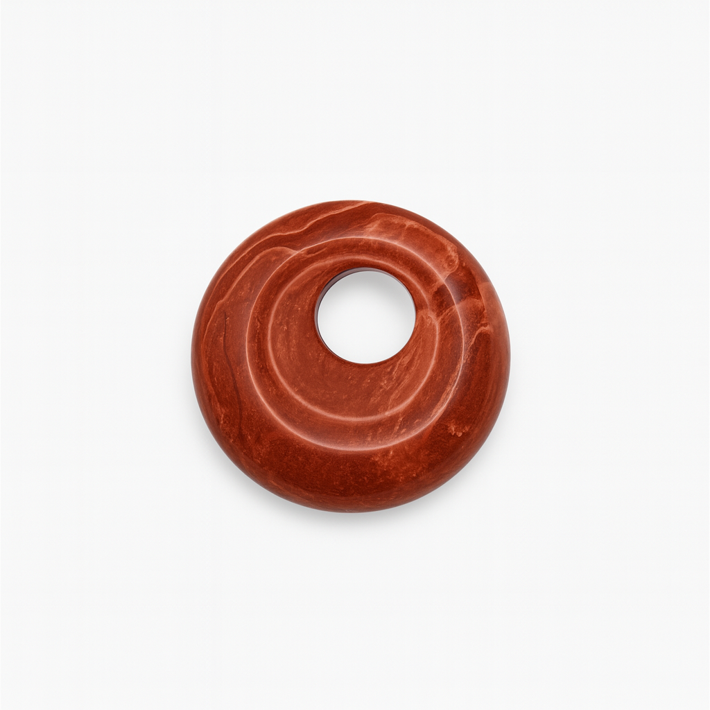 Pendentif Donut 18 mm en Jaspe Rouge