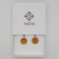 Boucles Créoles Argentées – Donut Jade Jaune 18 mm – Boucles d'oreilles | Yatik