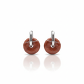 Boucles Créoles Argentées – Donut Jaspe Rouge 18 mm – Boucles d'oreilles créoles | Yatik