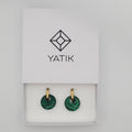 Boucles Créoles Dorées – Donut Malachite 18 mm – Boucles d'oreilles créoles | Yatik