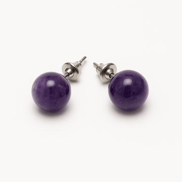 Boucles d’oreilles Améthyste – Pierre 8 mm – | Yatik