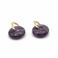 Boucles d’oreilles créoles dorées – Donut Améthyste 18 mm – | Yatik