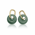 Boucles d’oreilles créoles dorées – Donut Aventurine verte 18 mm – | Yatik
